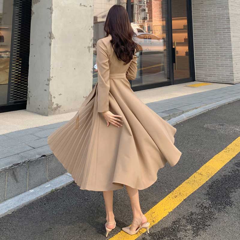 サイドプリーツラップワンピース(2colors)