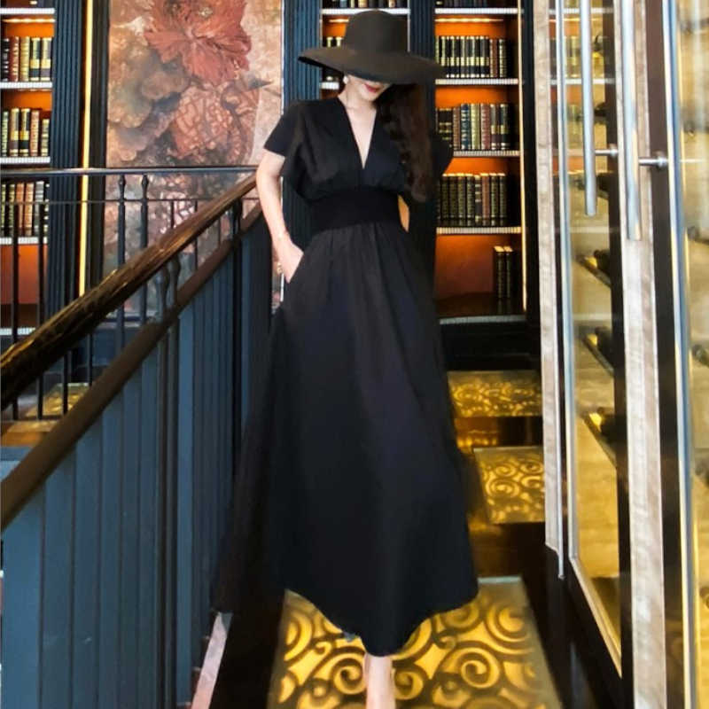 フレアスリーブフロントプリーツマキシワンピース(2colors)