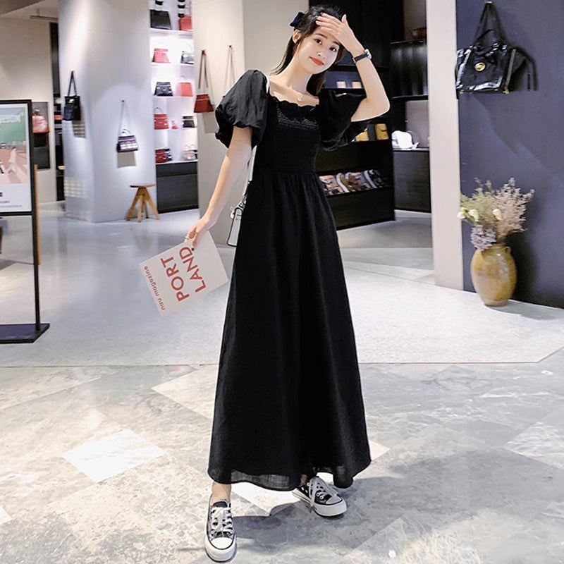 スクエアネックワイドロンパース(4colors)