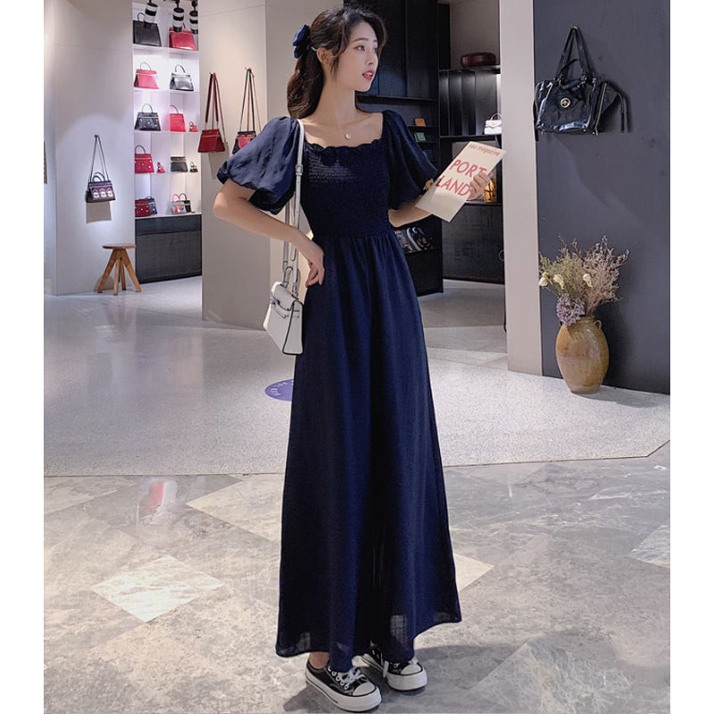 スクエアネックワイドロンパース(4colors)