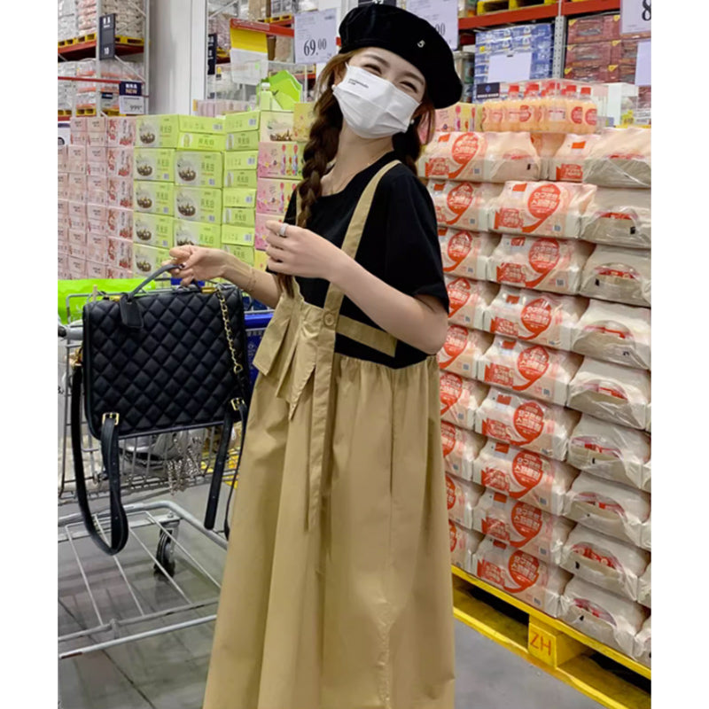 ワンショルダーフリルツートンワンピース