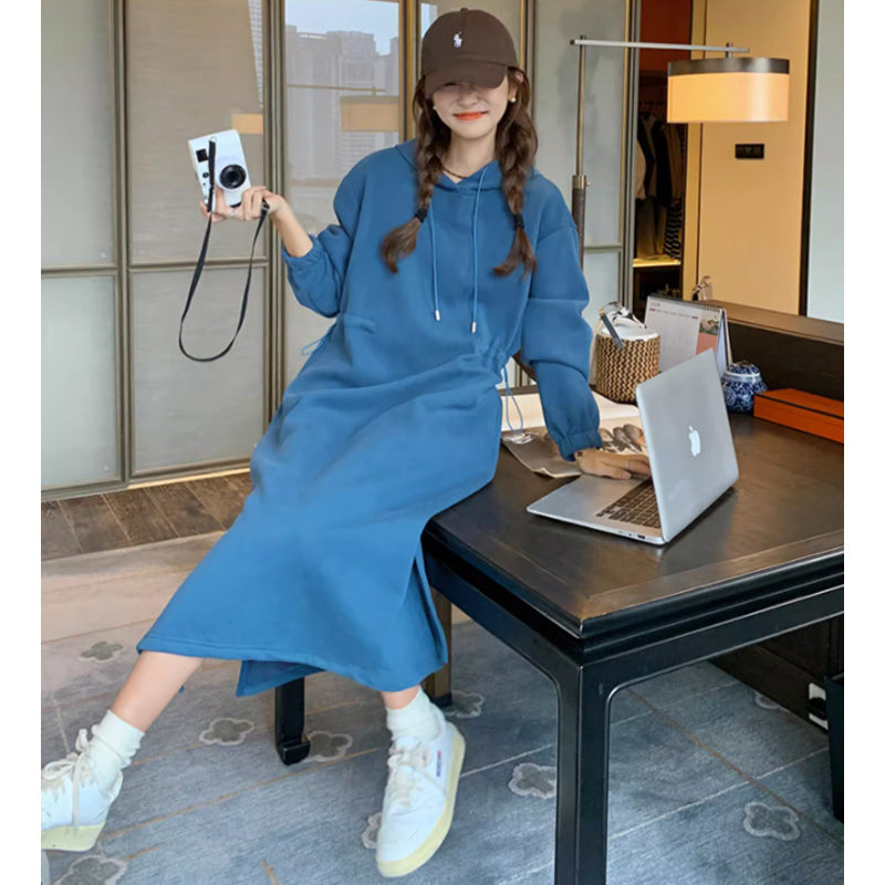 サイドギャザースウェットワンピース