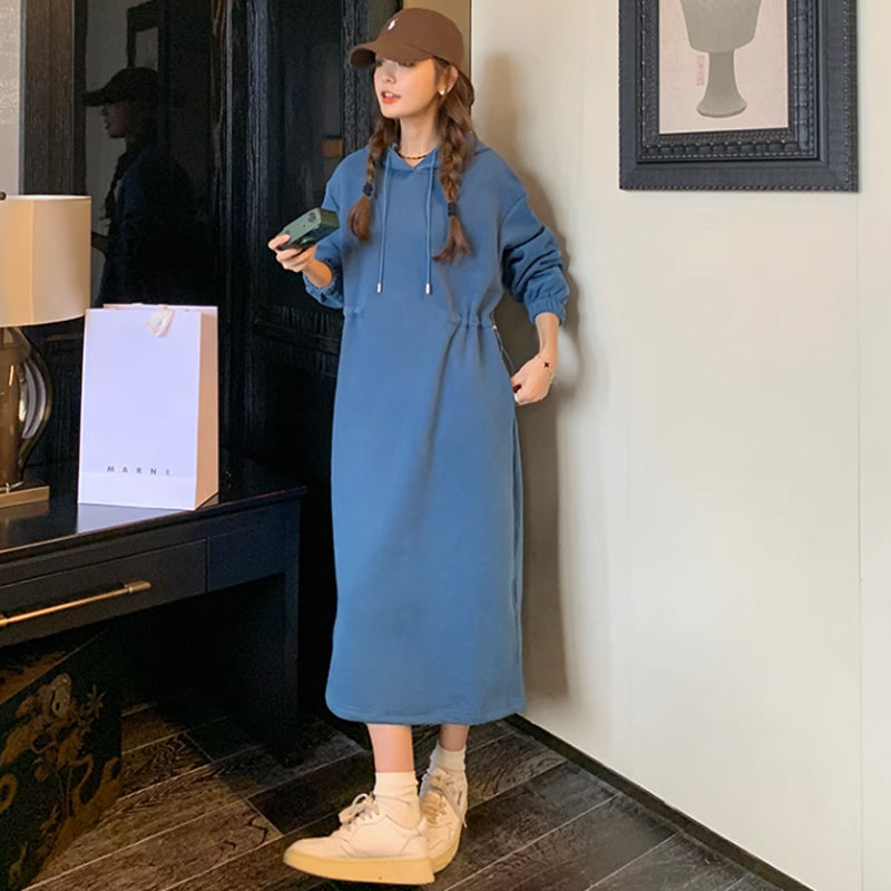 サイドギャザースウェットワンピース