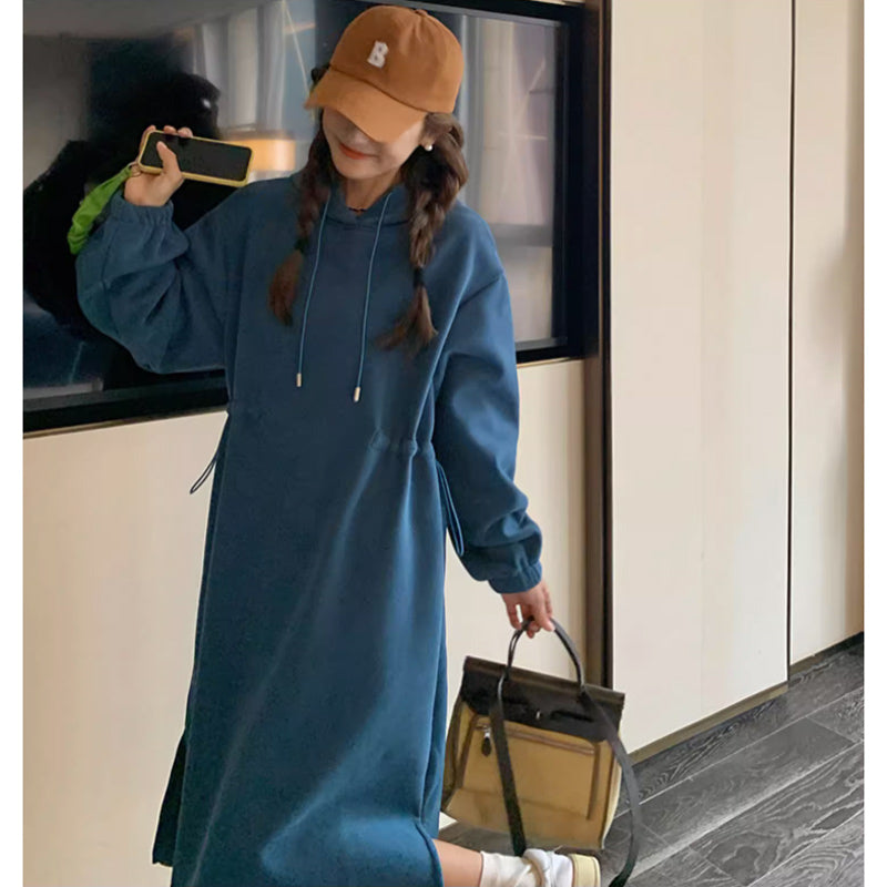 サイドギャザースウェットワンピース