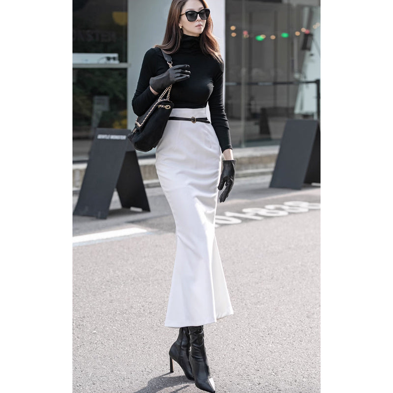 マキシ丈マーメイドスカート(2colors)