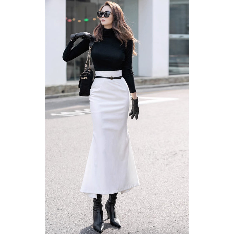 マキシ丈マーメイドスカート(2colors)