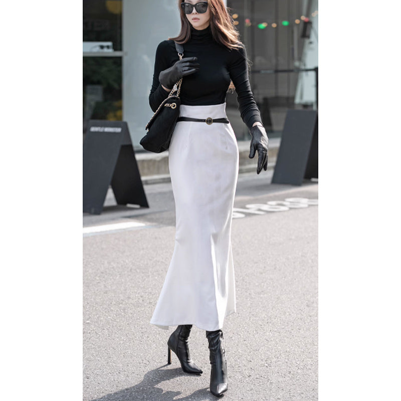 マキシ丈マーメイドスカート(2colors)