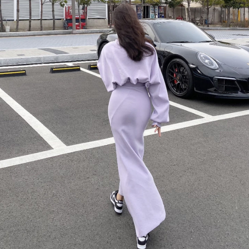 ショート丈ドルマントップ×ロングマーメイドスカート(2colors)