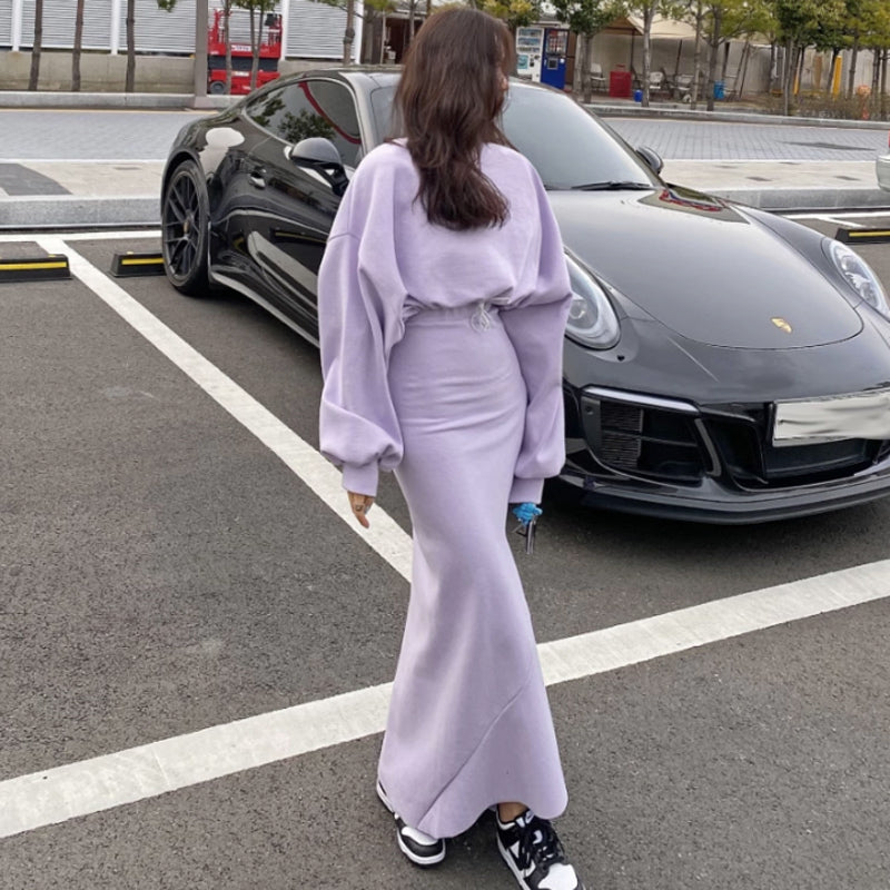 ショート丈ドルマントップ×ロングマーメイドスカート(2colors)