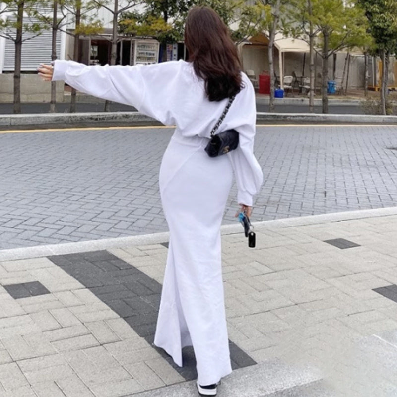 ショート丈ドルマントップ×ロングマーメイドスカート(2colors)