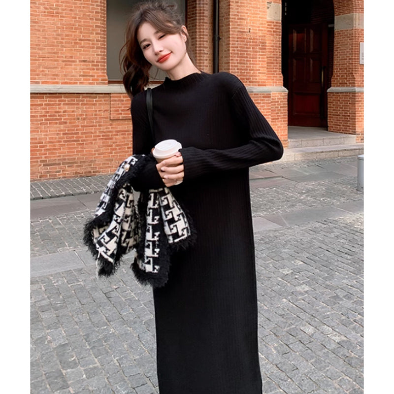 リブニットワンピース×ベスト(5design)