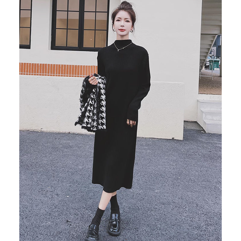 リブニットワンピース×ベスト(5design)