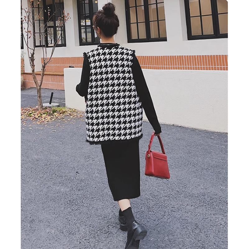 リブニットワンピース×ベスト(5design)