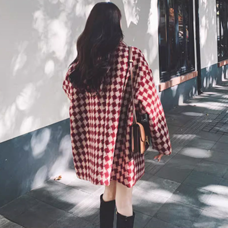 ダイヤモンドチェックチェスターコート(2colors)