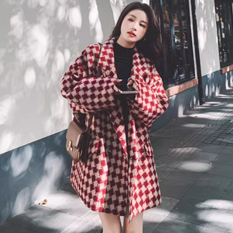 ダイヤモンドチェックチェスターコート(2colors)