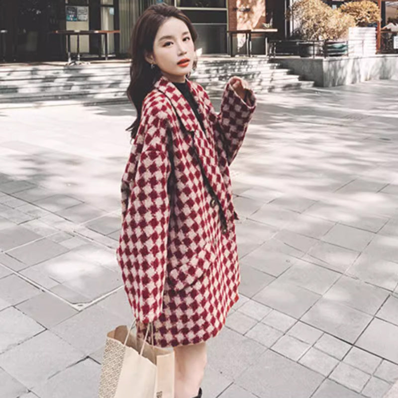 ダイヤモンドチェックチェスターコート(2colors)