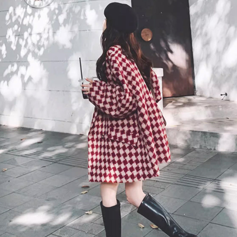 ダイヤモンドチェックチェスターコート(2colors)