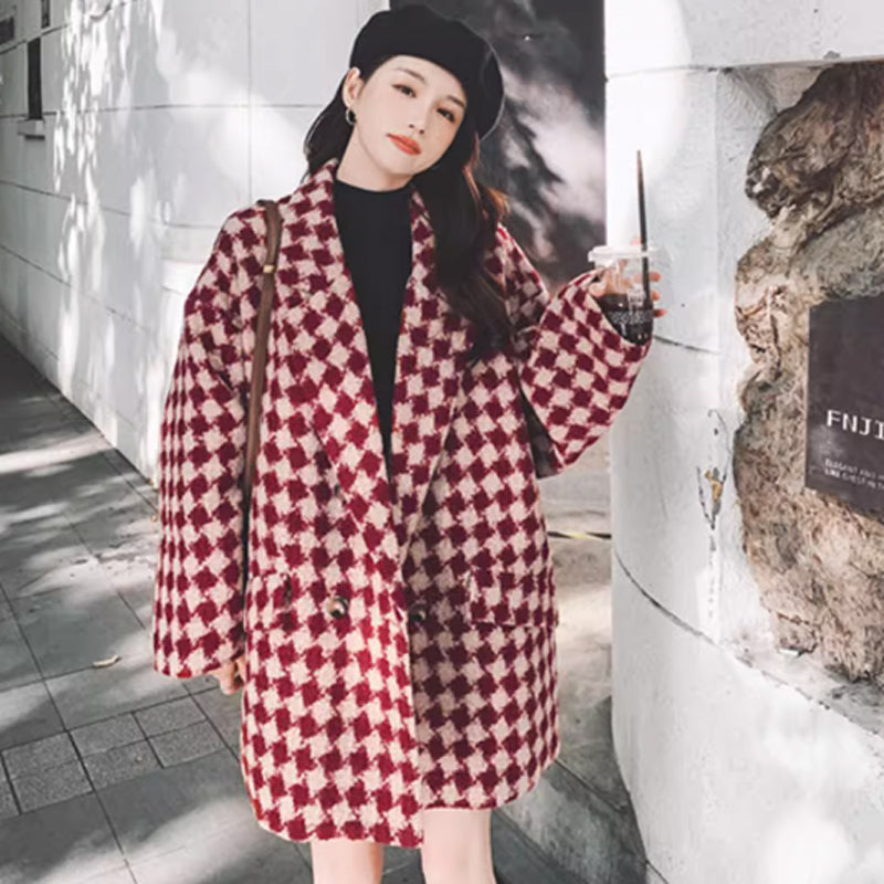 ダイヤモンドチェックチェスターコート(2colors)