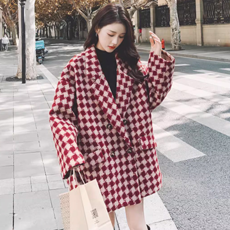 ダイヤモンドチェックチェスターコート(2colors)