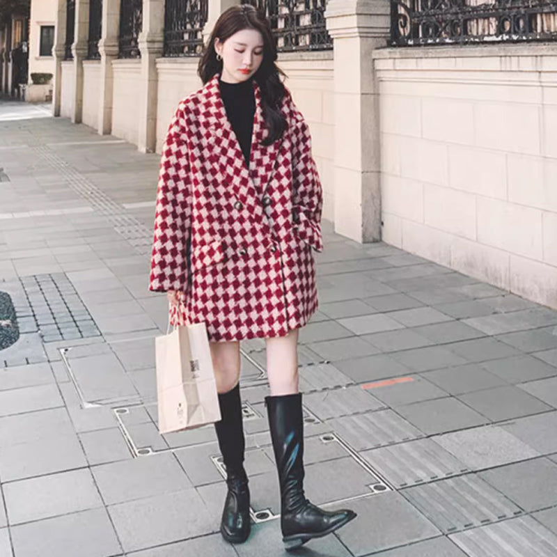 ダイヤモンドチェックチェスターコート(2colors)