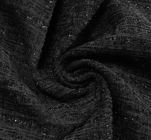 レースコンビフロントボタンツイードワンピース