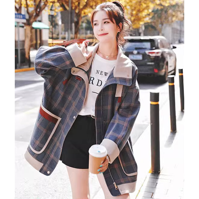 オーバーサイズチェックコート