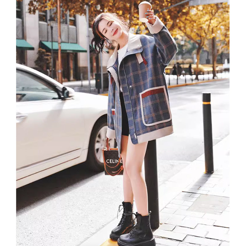 オーバーサイズチェックコート