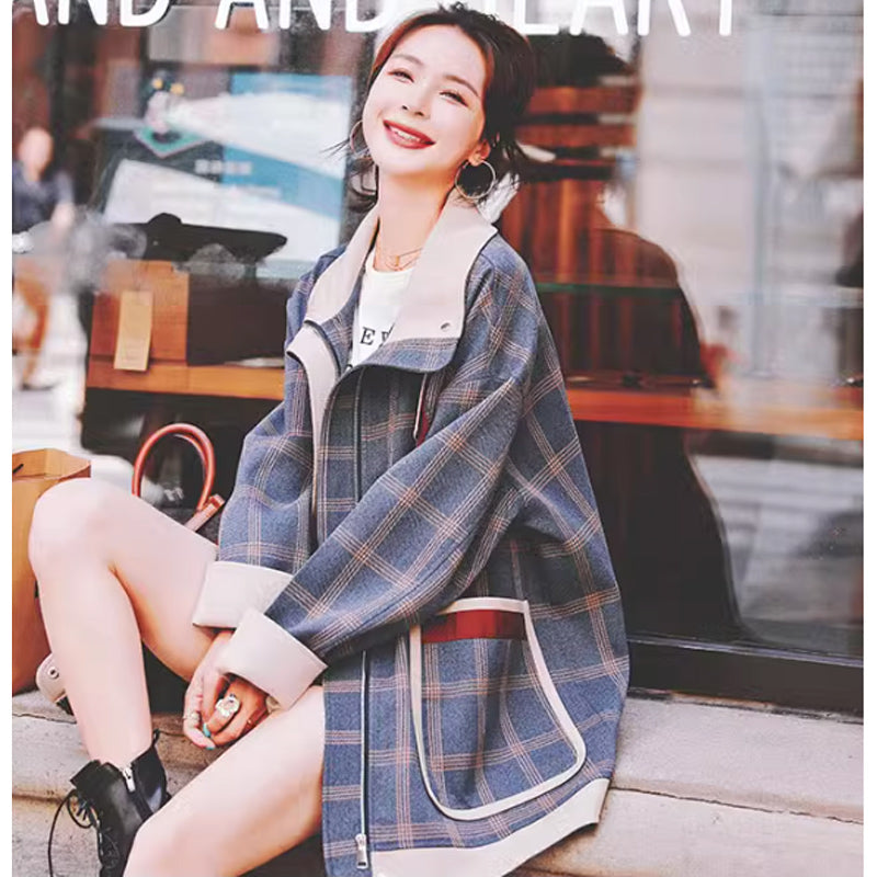 オーバーサイズチェックコート