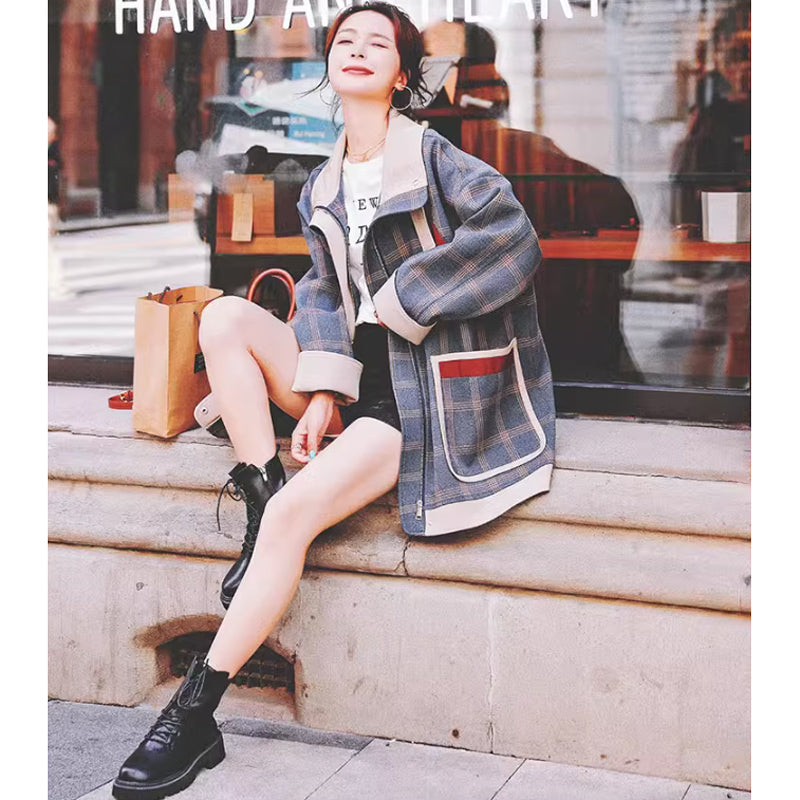 オーバーサイズチェックコート