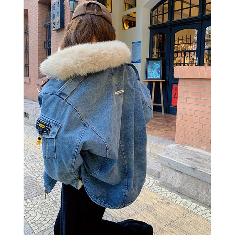 裏フリースデニムジャケット