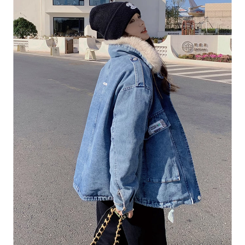 裏フリースデニムジャケット