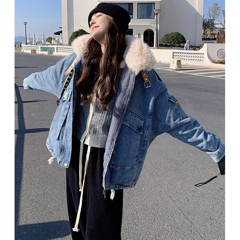 裏フリースデニムジャケット