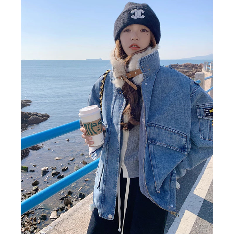 裏フリースデニムジャケット