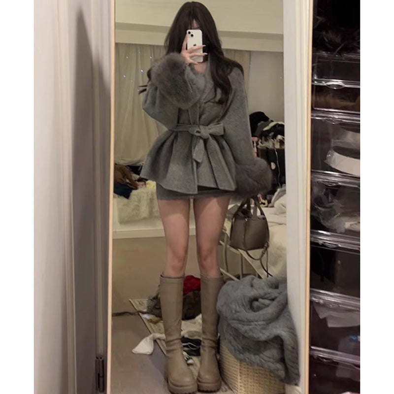 グレーファーガウンコート