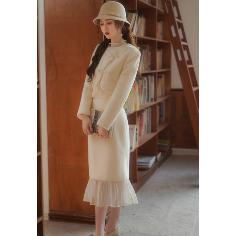 【即納】フリルドッキングファージャケット