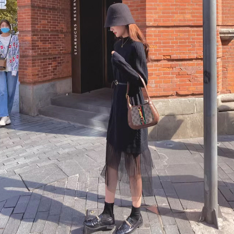 裾ティアードケーブルニットワンピース(3colors)