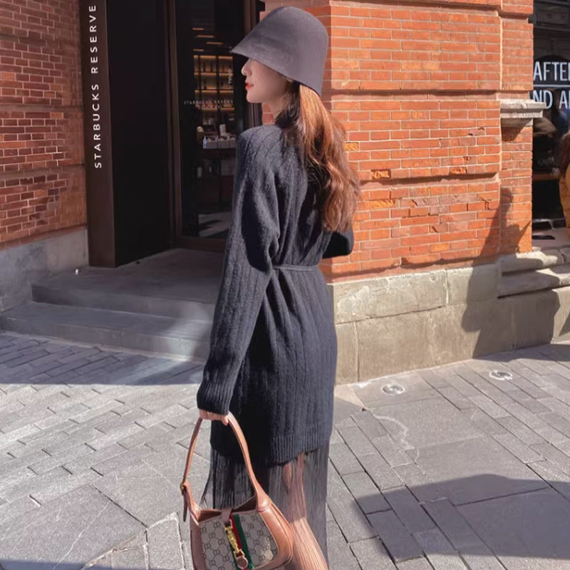 裾ティアードケーブルニットワンピース(3colors)