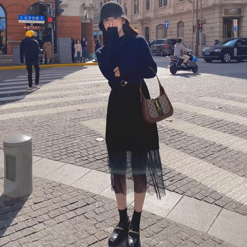 裾ティアードケーブルニットワンピース(3colors)