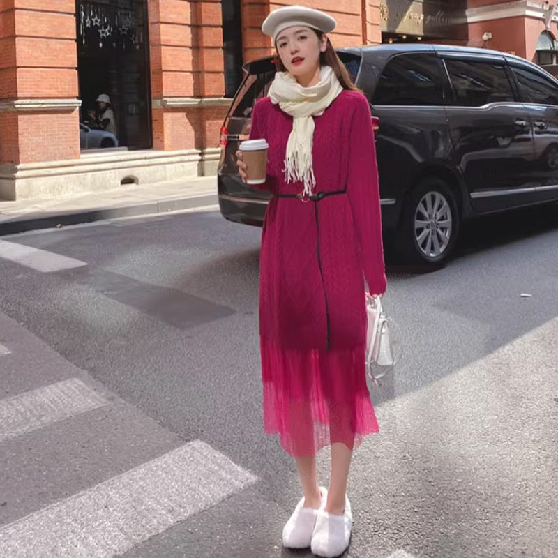 裾ティアードケーブルニットワンピース(3colors)