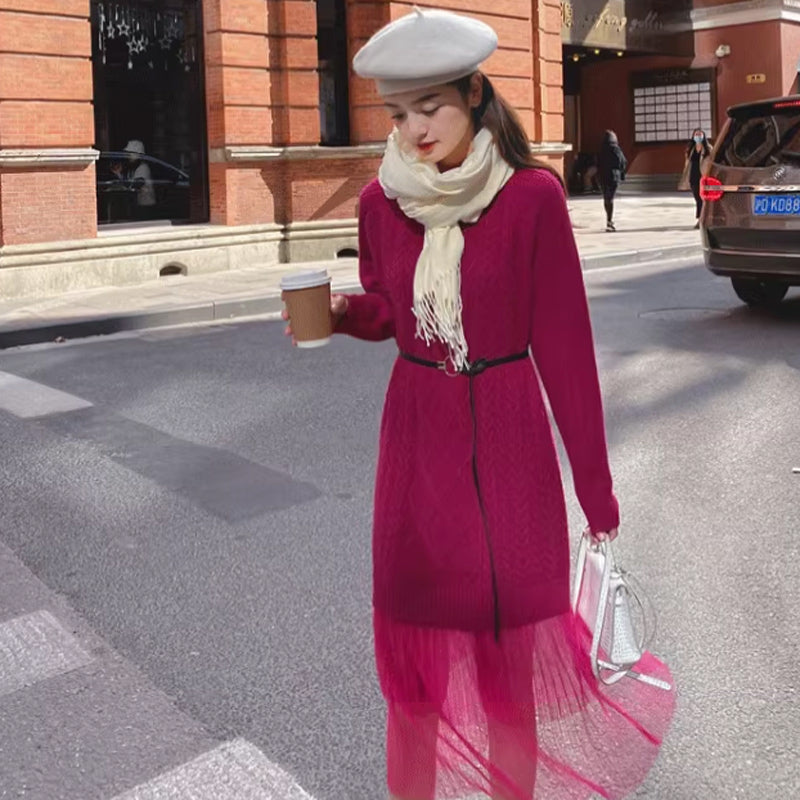 裾ティアードケーブルニットワンピース(3colors)