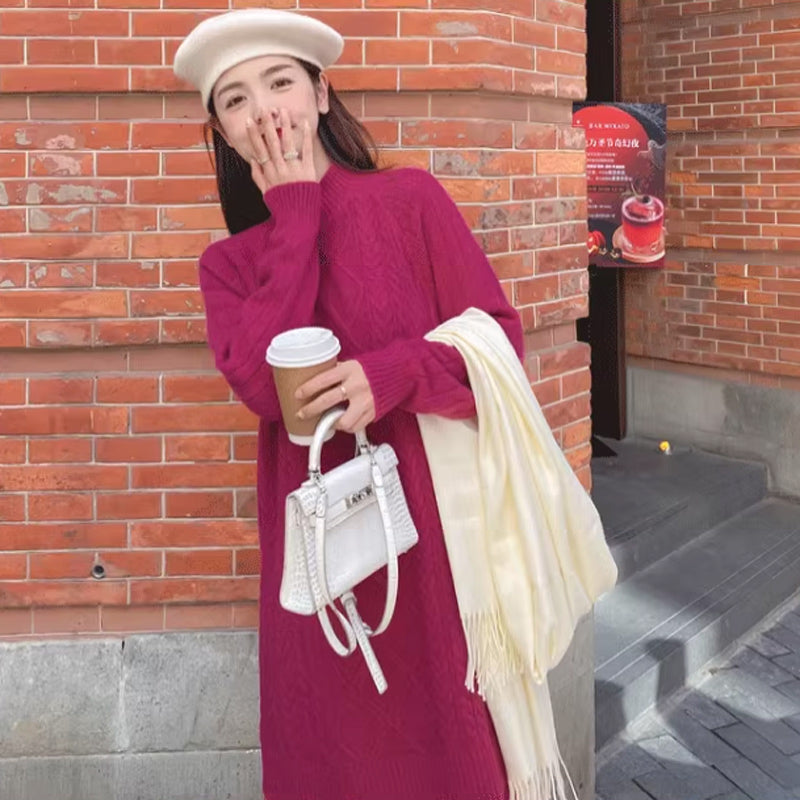 裾ティアードケーブルニットワンピース(3colors)