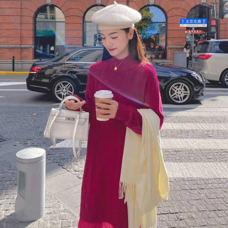 裾ティアードケーブルニットワンピース(3colors)