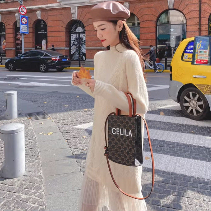 裾ティアードケーブルニットワンピース(3colors)