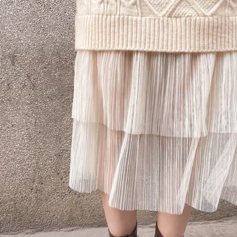 裾ティアードケーブルニットワンピース(3colors)