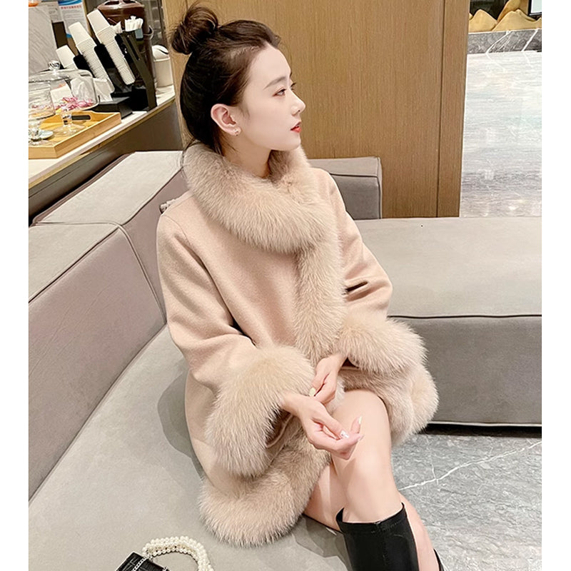 Aラインファーコート(2colors)