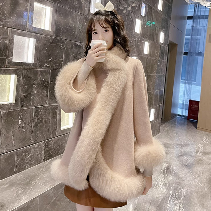 Aラインファーコート(2colors)