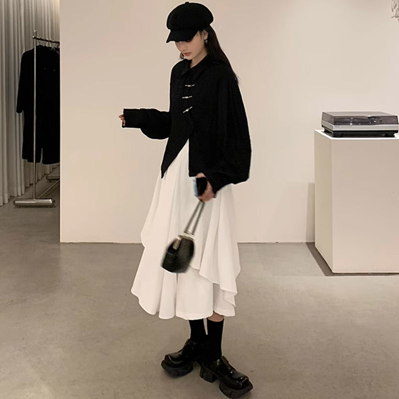 アシンメトリーモードブラウス