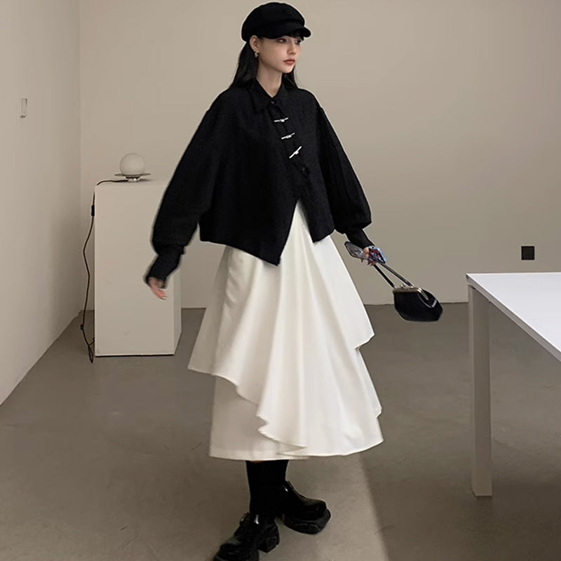 アシンメトリーモードブラウス