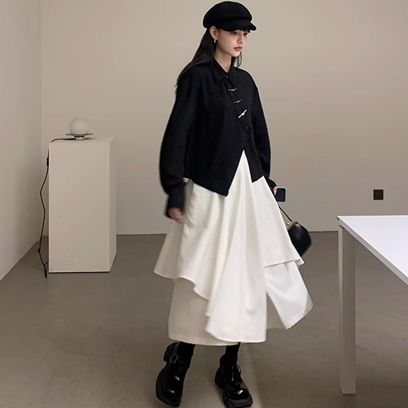 アシンメトリーモードブラウス