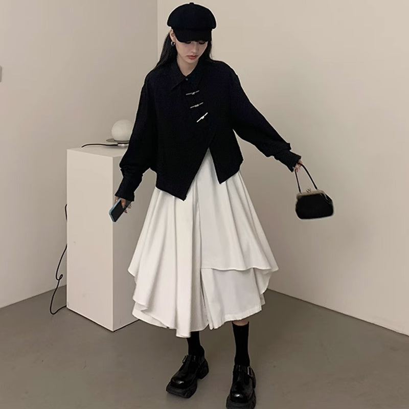 アシンメトリーモードブラウス